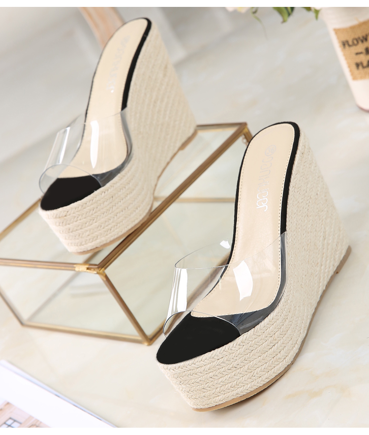 Korean wedgehole nudie mules slippers women