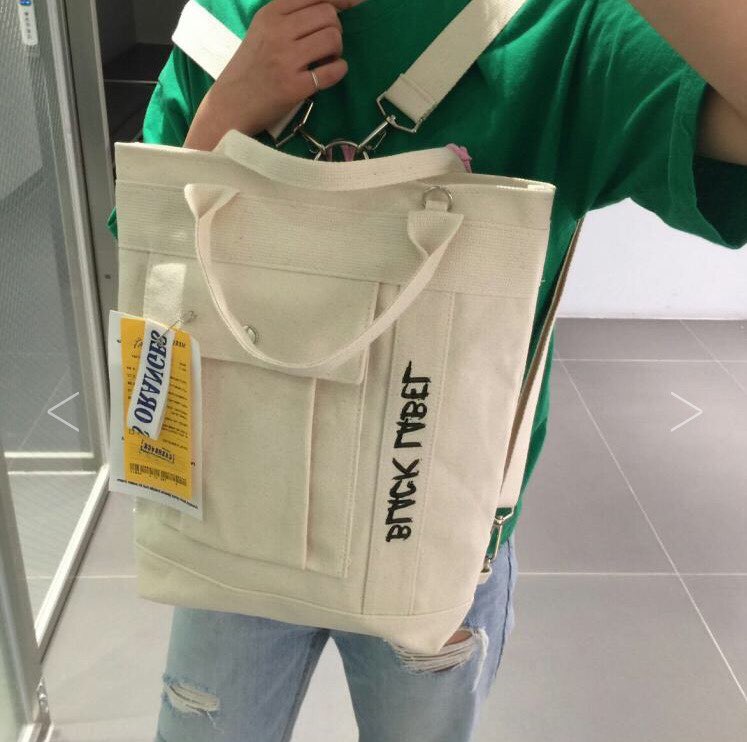 Black Label Shopper Canvas Adorable Eco Bag Three 