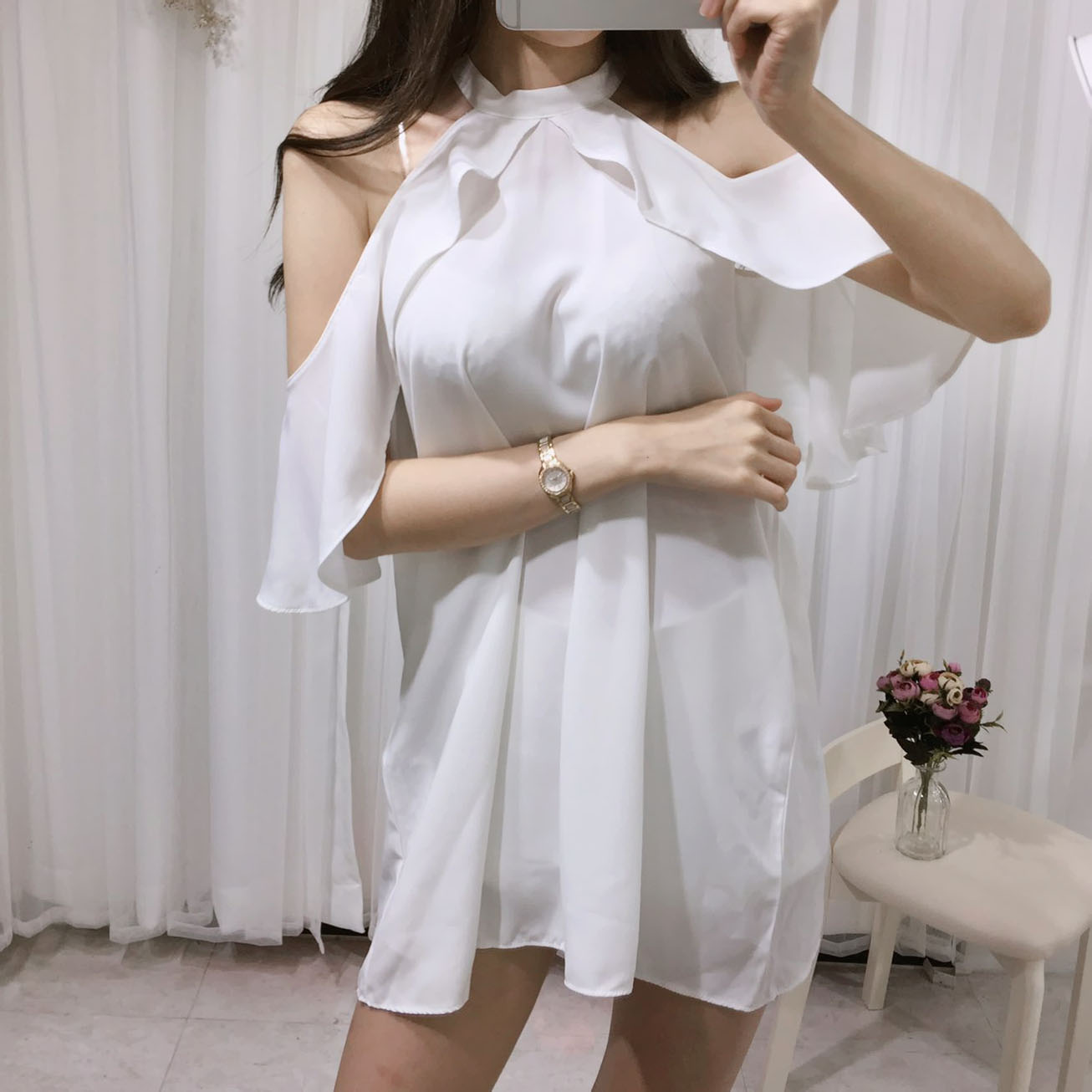 NEW FASHION LADY GIRL DRESS Sexy Off Shoulder Ruff
