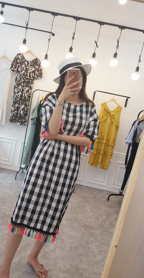 NEW FASHION LADY GIRL DRESS Summer gingham check o