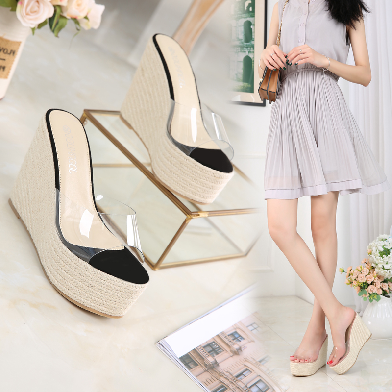 Korean wedgehole nudie mules slippers women