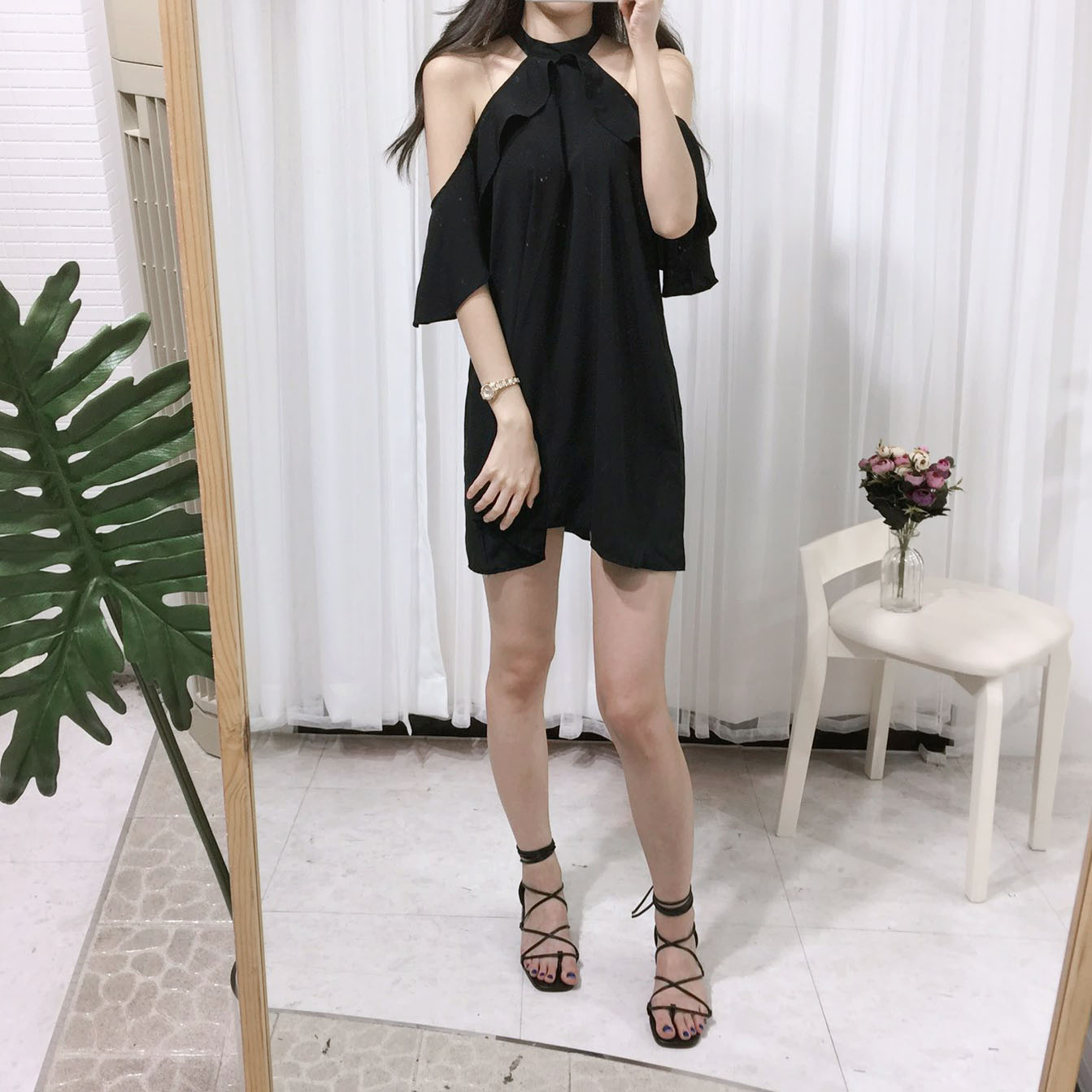 NEW FASHION LADY GIRL DRESS Sexy Off Shoulder Ruff