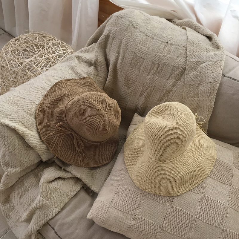 Women Sun Hats Oversized straw bucket Hat 30s Wome