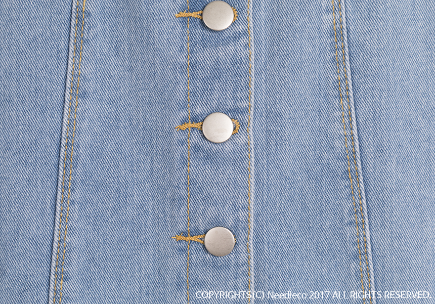 Denim Skirt Needle A line button Denim skirt Denim