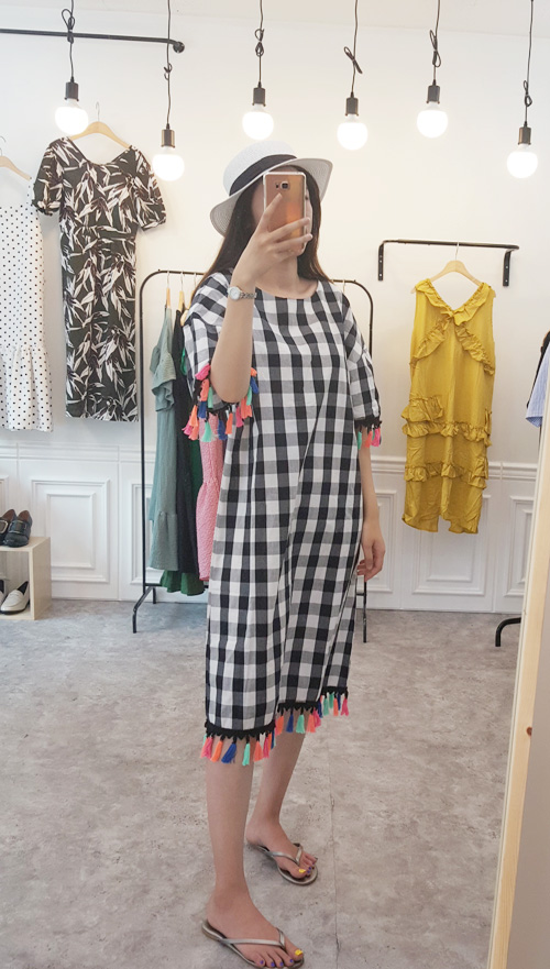 NEW FASHION LADY GIRL DRESS Summer gingham check o