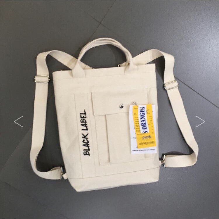 Black Label Shopper Canvas Adorable Eco Bag Three 