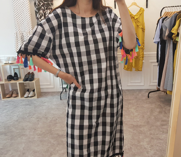 NEW FASHION LADY GIRL DRESS Summer gingham check o