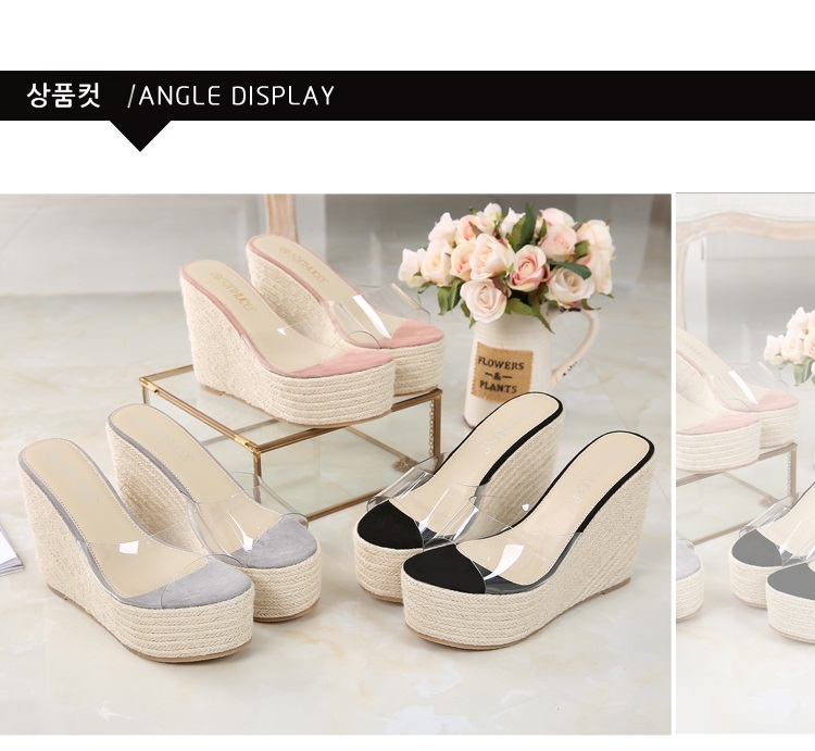 Korean wedgehole nudie mules slippers women