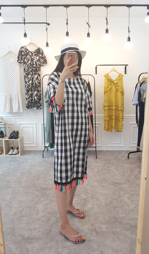NEW FASHION LADY GIRL DRESS Summer gingham check o
