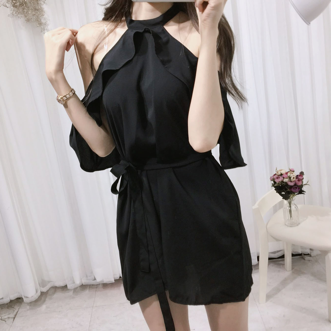 NEW FASHION LADY GIRL DRESS Sexy Off Shoulder Ruff