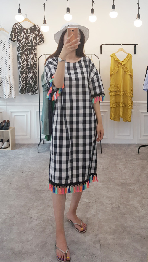 NEW FASHION LADY GIRL DRESS Summer gingham check o