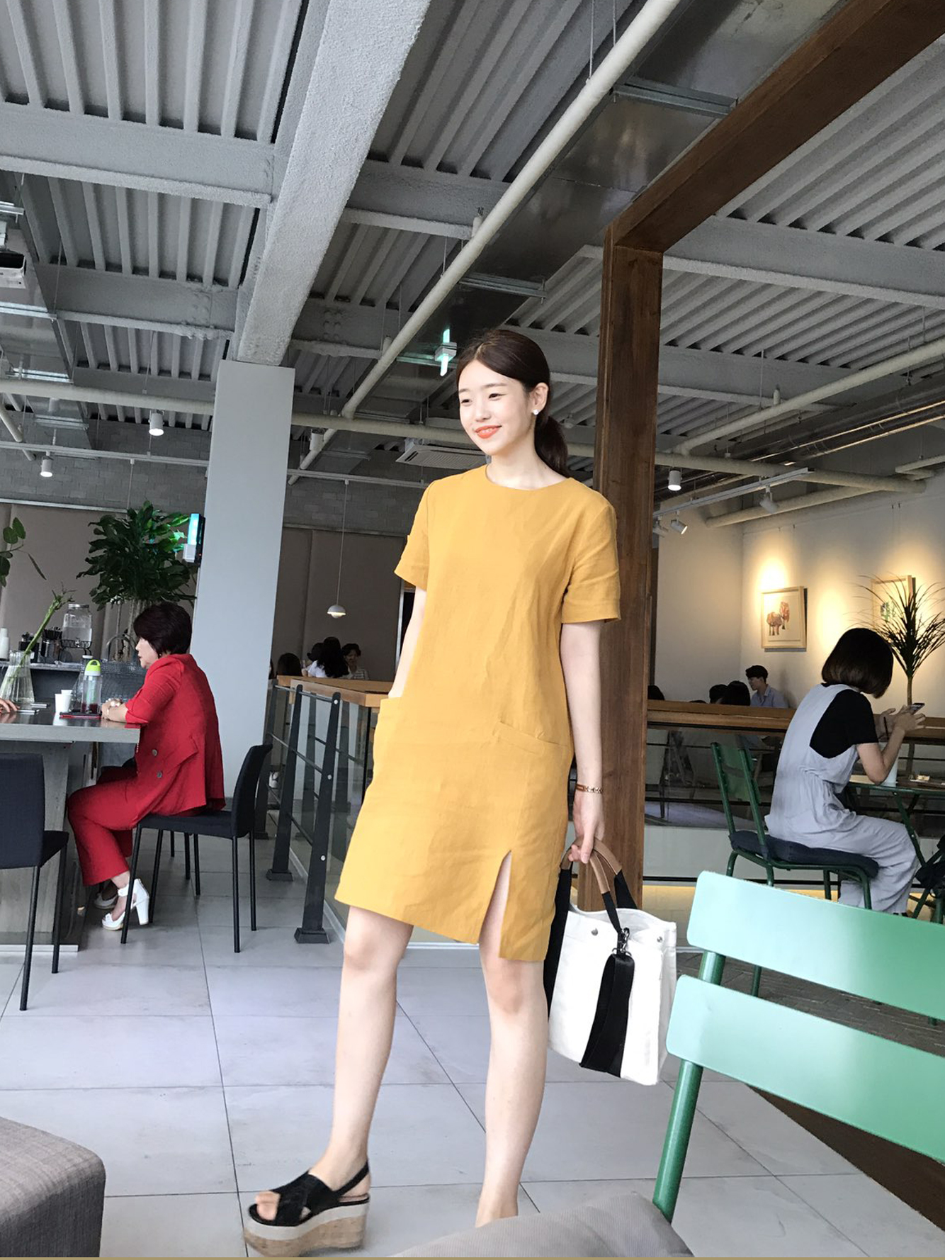 NEW FASHION LADY GIRL DRESS Haggle Linen Pocket Dr