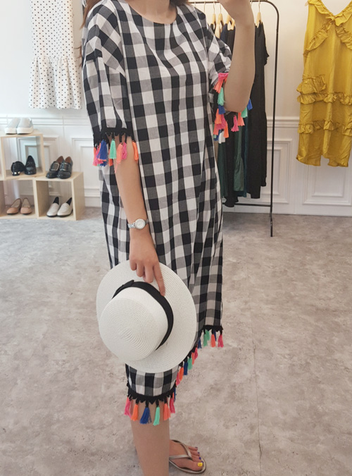 NEW FASHION LADY GIRL DRESS Summer gingham check o