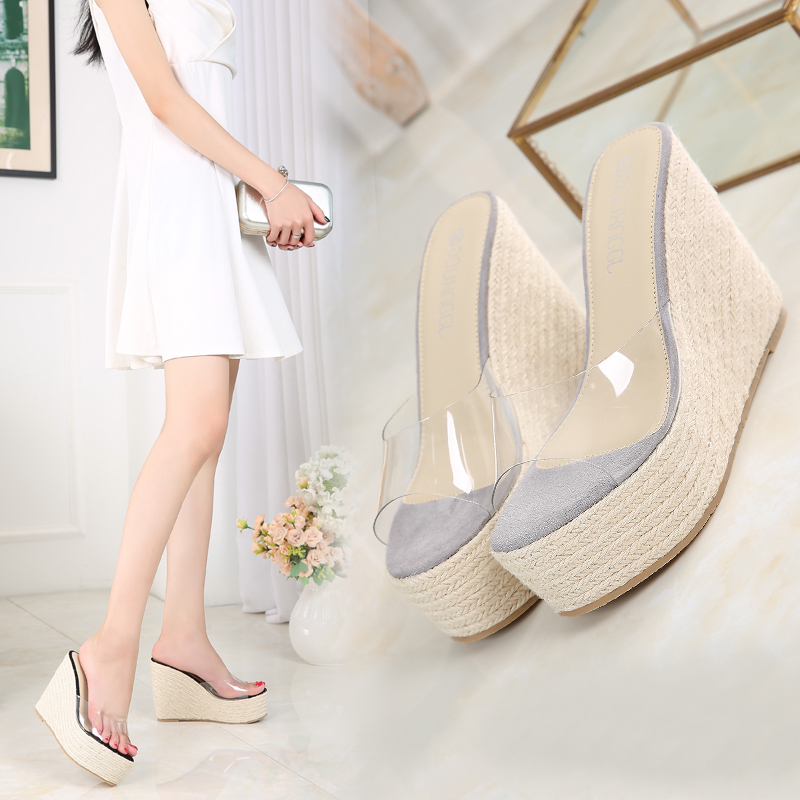Korean wedgehole nudie mules slippers women