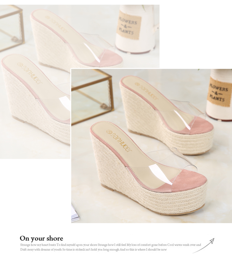 Korean wedgehole nudie mules slippers women