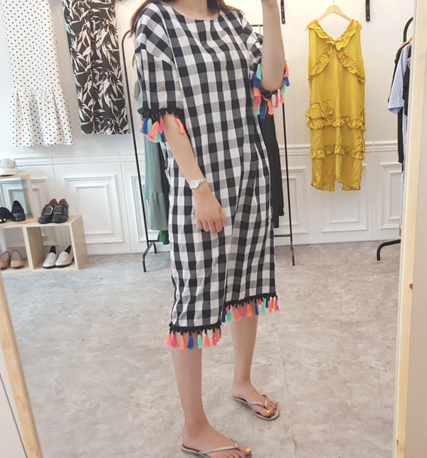 NEW FASHION LADY GIRL DRESS Summer gingham check o