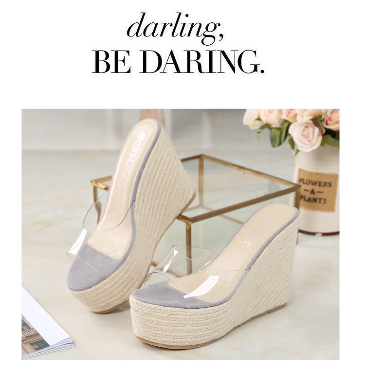 Korean wedgehole nudie mules slippers women