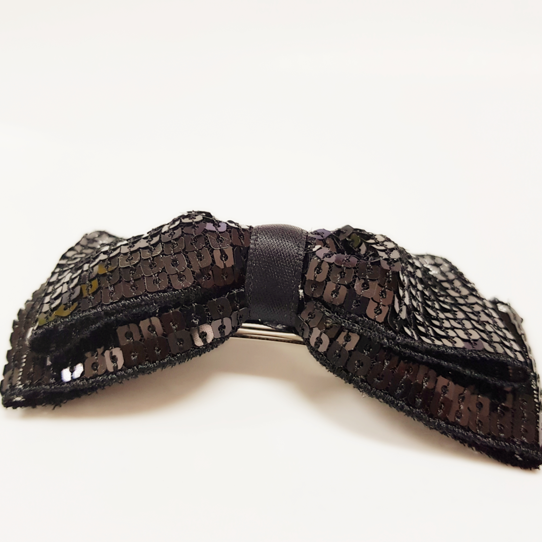 NEW HAIR CLIP HOOP Black sequin ribbon pin hairpin