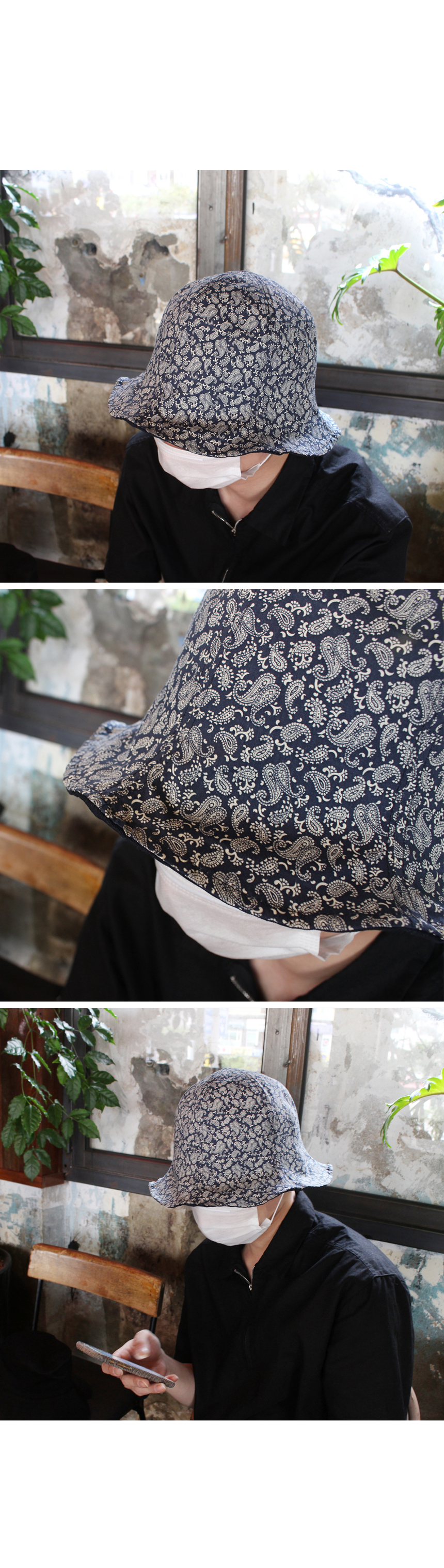 Women Sun Hats Men Women Double Sided Vintage Patt