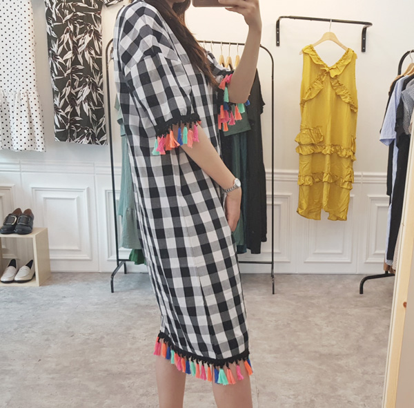 NEW FASHION LADY GIRL DRESS Summer gingham check o