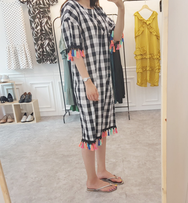 NEW FASHION LADY GIRL DRESS Summer gingham check o