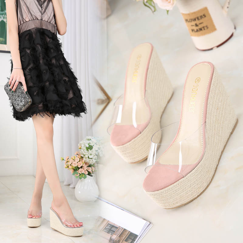 Korean wedgehole nudie mules slippers women