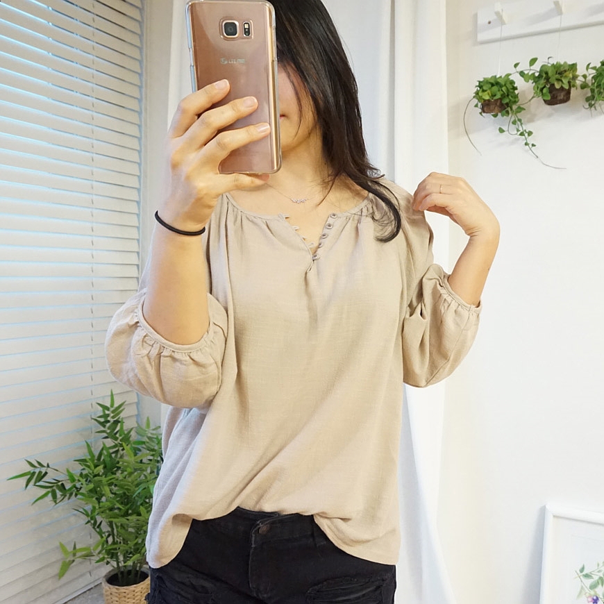 NEW FASHION LADY GIRL Blouse bean button summer bl