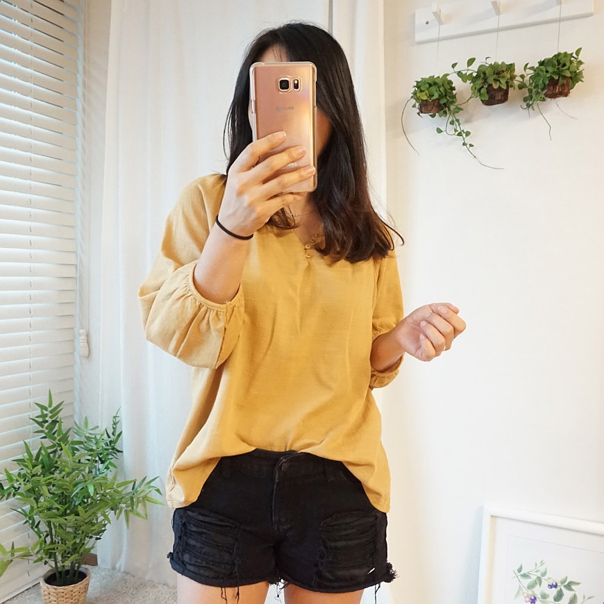 NEW FASHION LADY GIRL Blouse bean button summer bl