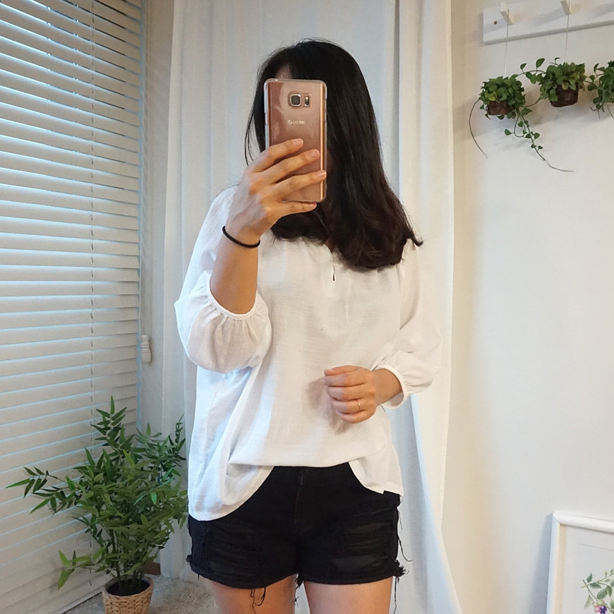 NEW FASHION LADY GIRL Blouse bean button summer bl
