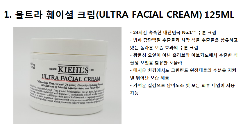 New Kiel Genuine Ultra Facial Cream Moist 125ml