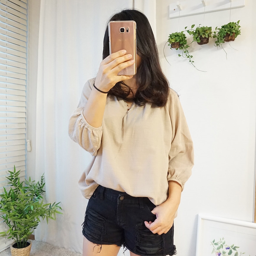 NEW FASHION LADY GIRL Blouse bean button summer bl