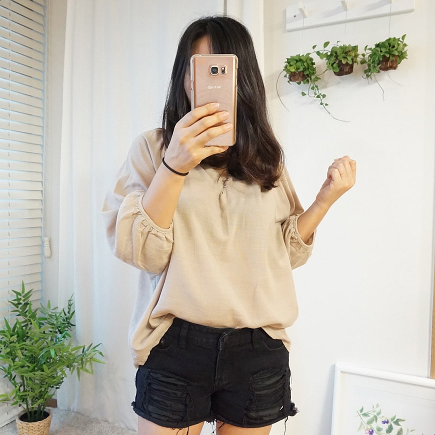 NEW FASHION LADY GIRL Blouse bean button summer bl