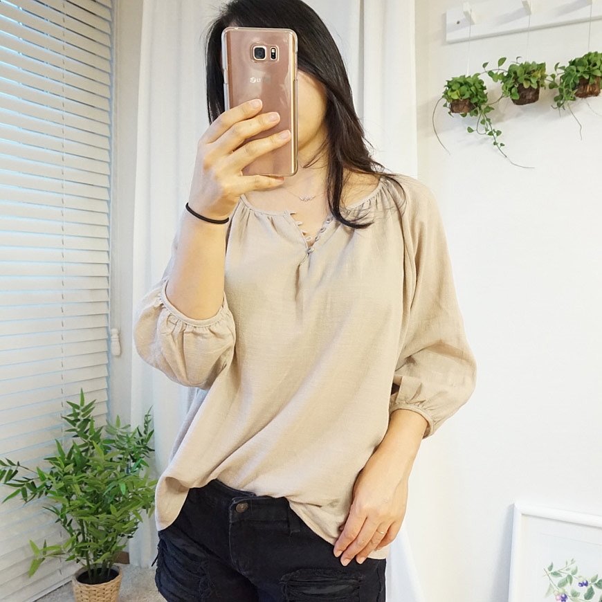 NEW FASHION LADY GIRL Blouse bean button summer bl