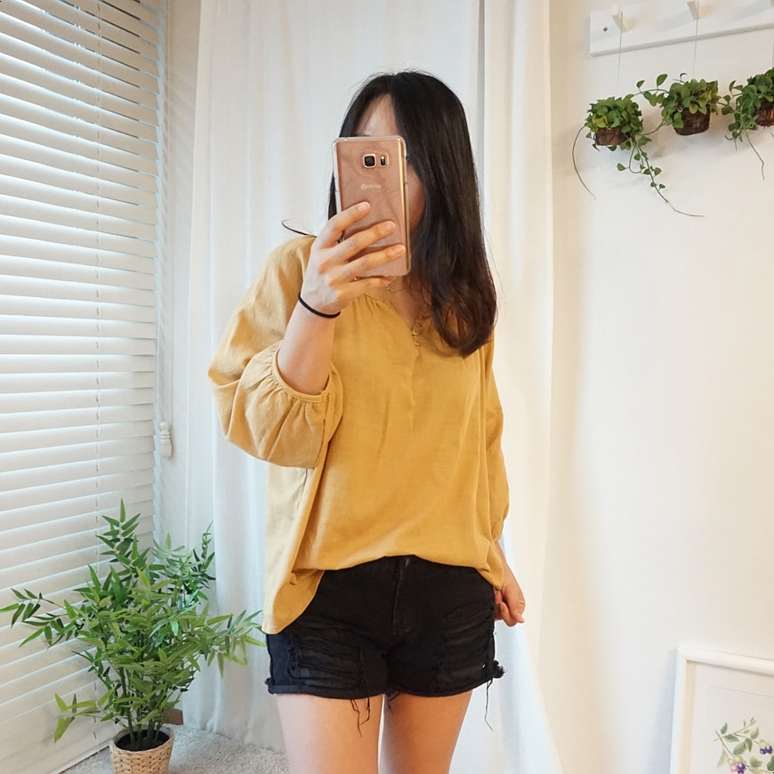 NEW FASHION LADY GIRL Blouse bean button summer bl