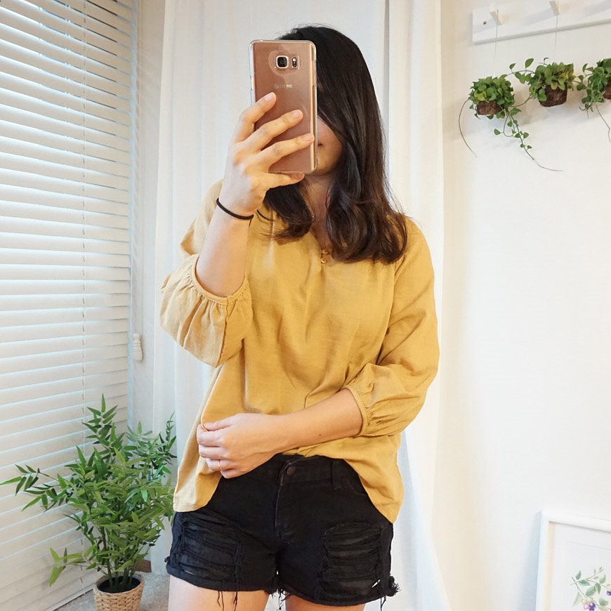 NEW FASHION LADY GIRL Blouse bean button summer bl