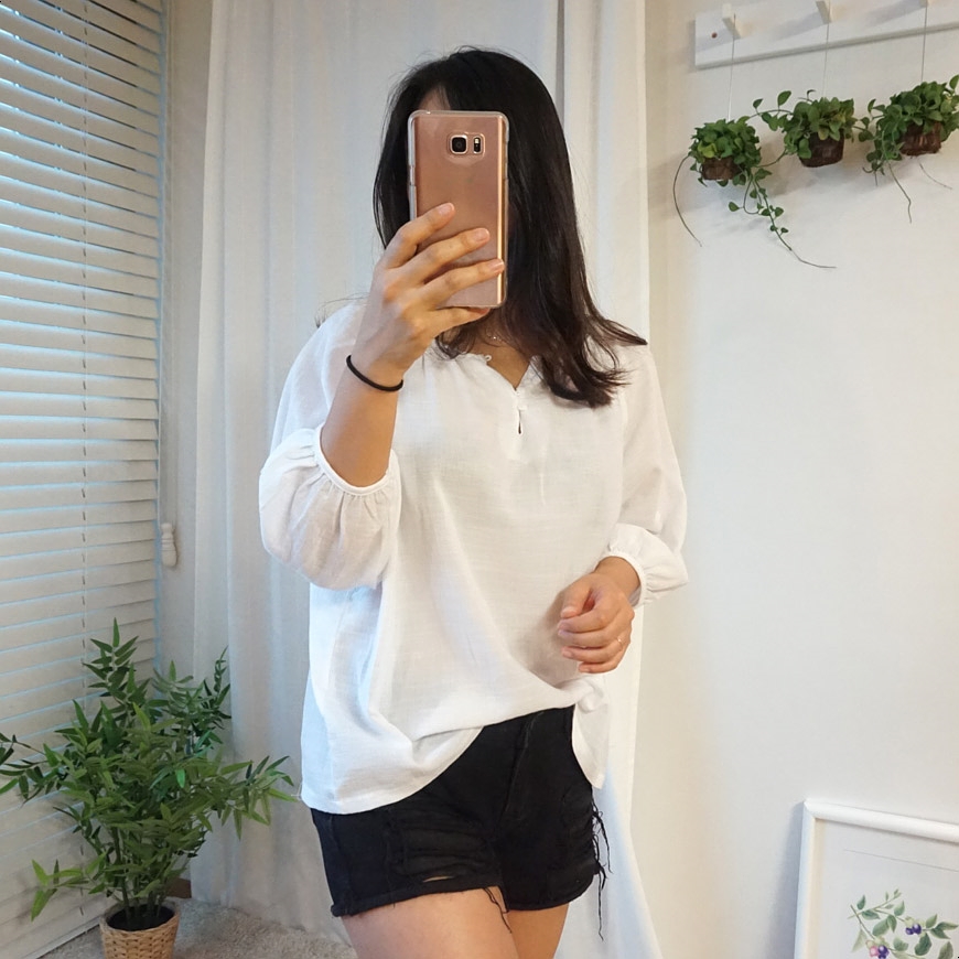 NEW FASHION LADY GIRL Blouse bean button summer bl