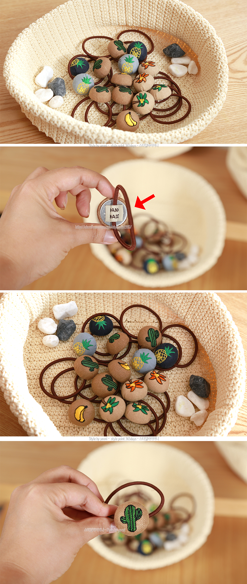 Emotional embroidery points Hair strap Drops Rubbe