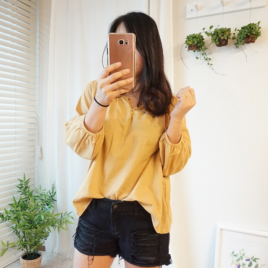 NEW FASHION LADY GIRL Blouse bean button summer bl
