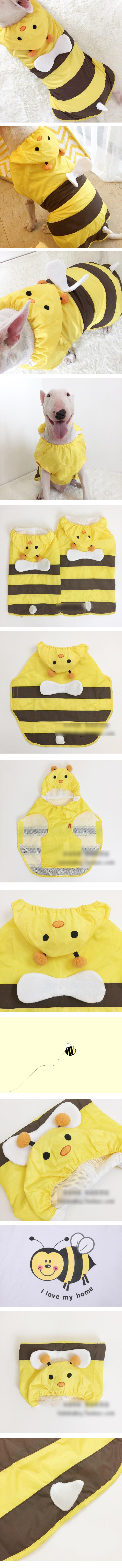 NEW DOG FASHION bee dogs raincoat puppy companion 