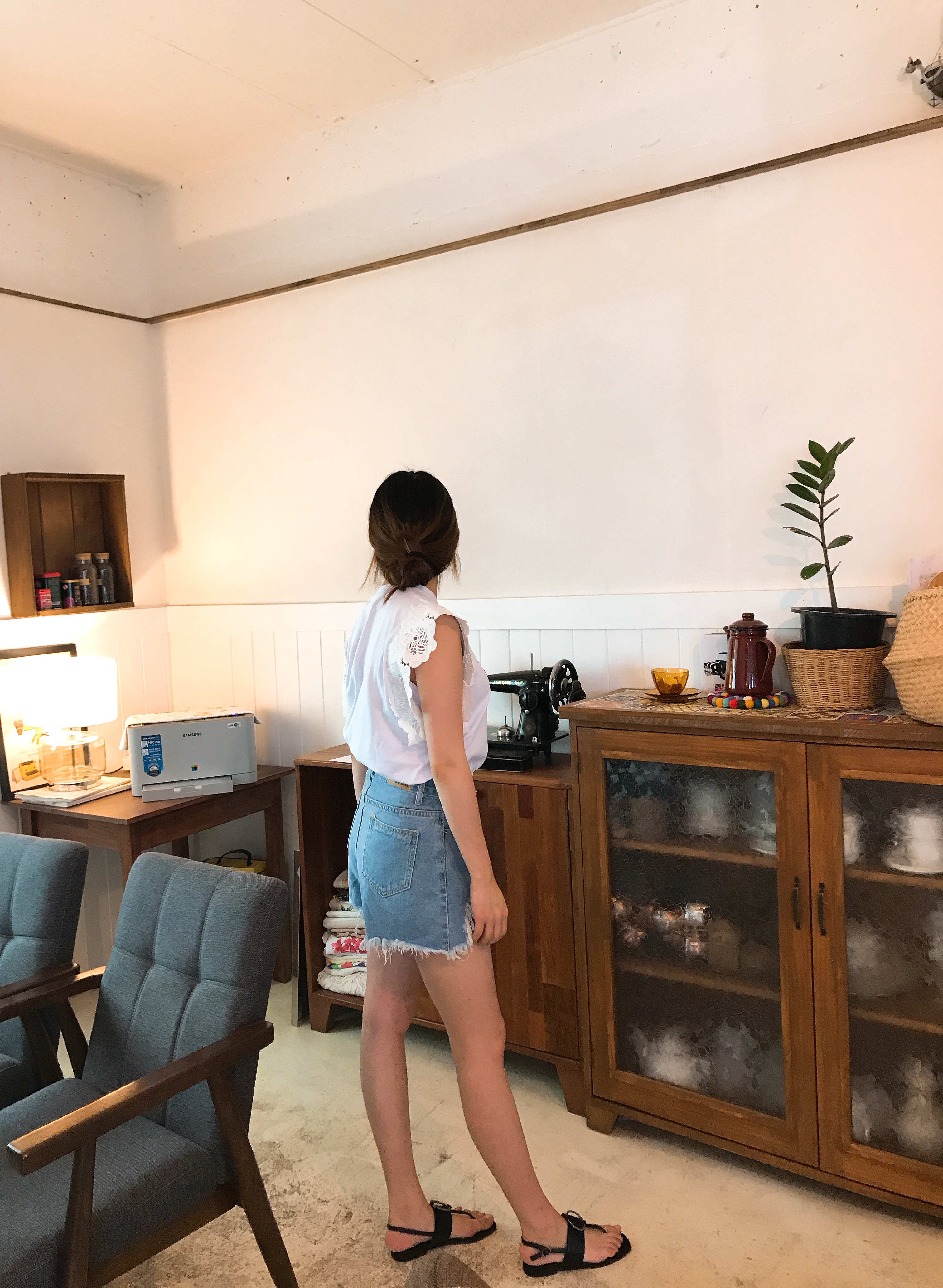 Flower Span Sleeveless Nishi Frill Coordination Wo