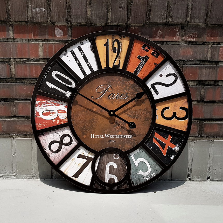 Large interior wall clock Silent B.02 Vintage cafe
