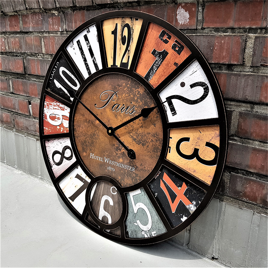 Large interior wall clock Silent B.02 Vintage cafe