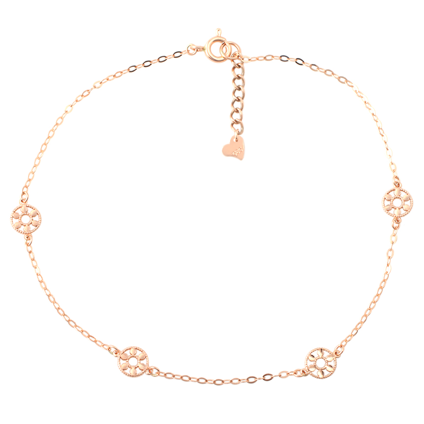 New 14K 18K simple circle petal chain bracelet 14k