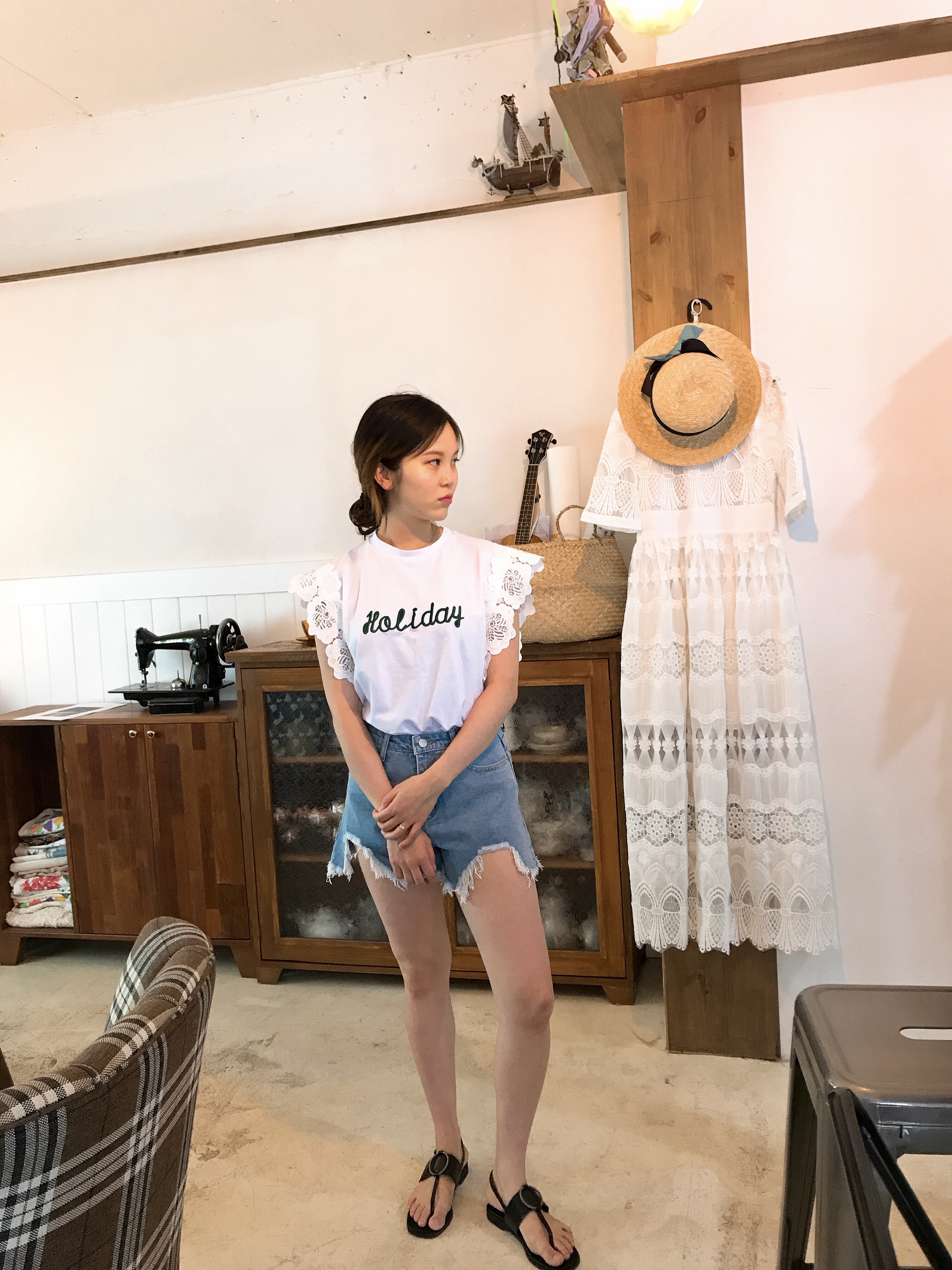 Flower Span Sleeveless Nishi Frill Coordination Wo