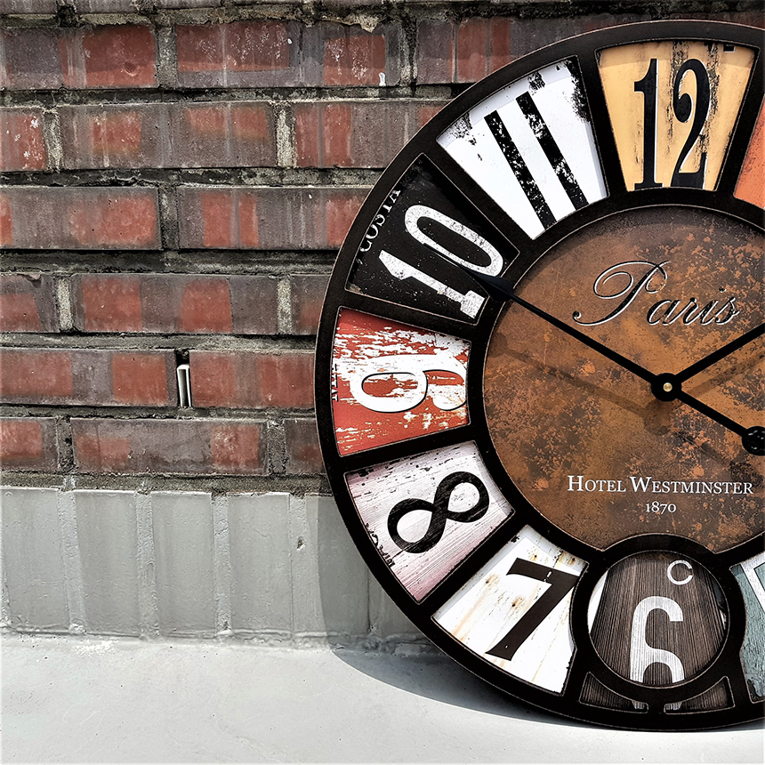 Large interior wall clock Silent B.02 Vintage cafe
