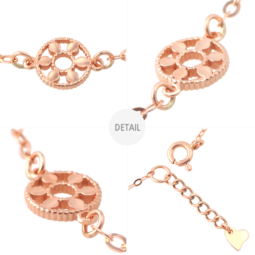 New 14K 18K simple circle petal chain bracelet 14k