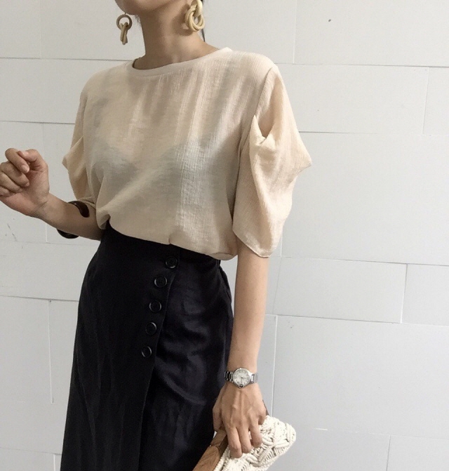 NEW FASHION LADY GIRL Blouse Summer puff sleeve li