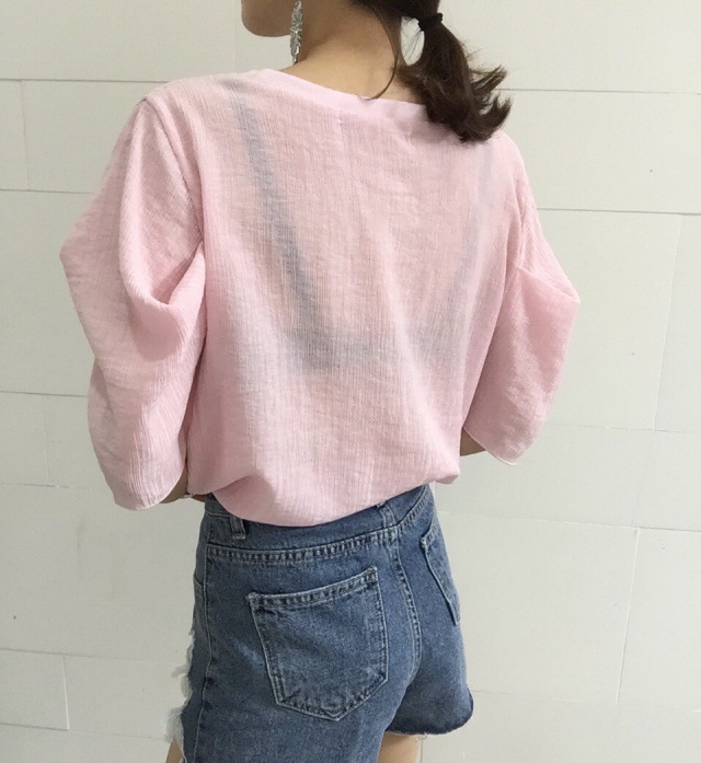 NEW FASHION LADY GIRL Blouse Summer puff sleeve li