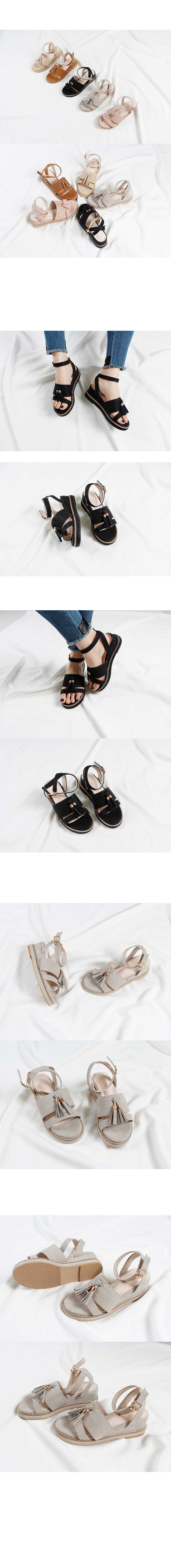 New life shoes Tassel Middle Hill Tongue Wedge Hee