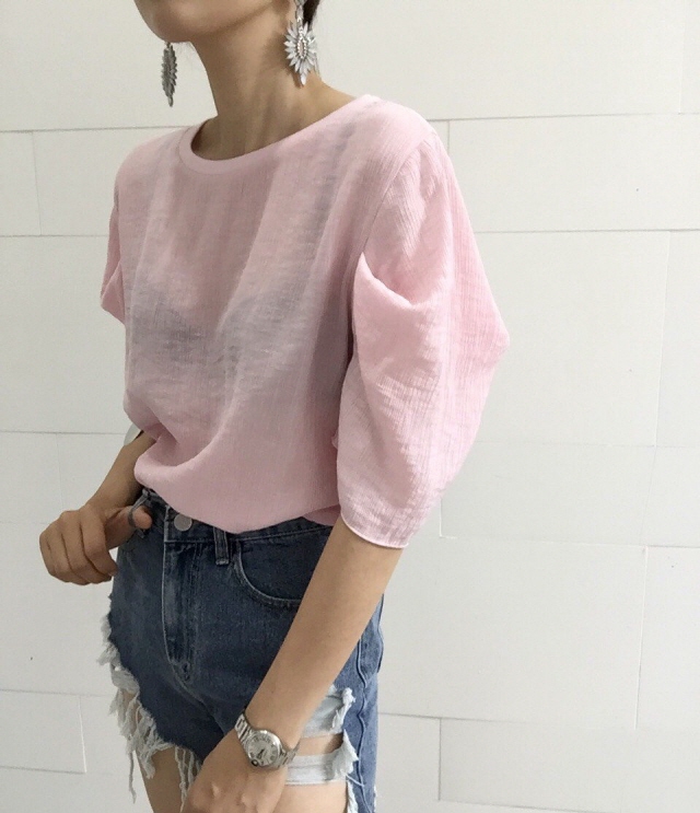 NEW FASHION LADY GIRL Blouse Summer puff sleeve li